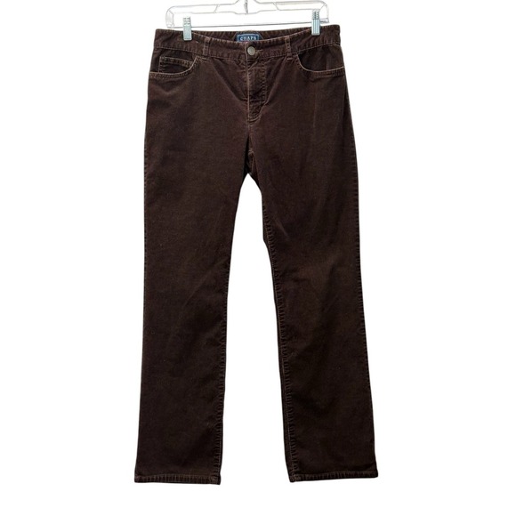 Chaps Denim Women's Sz‎ 8 Brown Corduroy Mid-Rise Straight Leg Pants - Picture 1 of 7